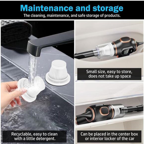 Wireless Car Vacuum Cleaner 98000Pa 120W Cordless Handheld Portable High power - Picture 3 of 5